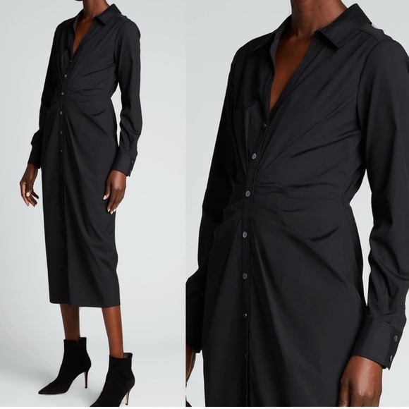 Veronica Beard - NWT- Cita Dress - Long Black Rouched -2 - Picture 7 of 12